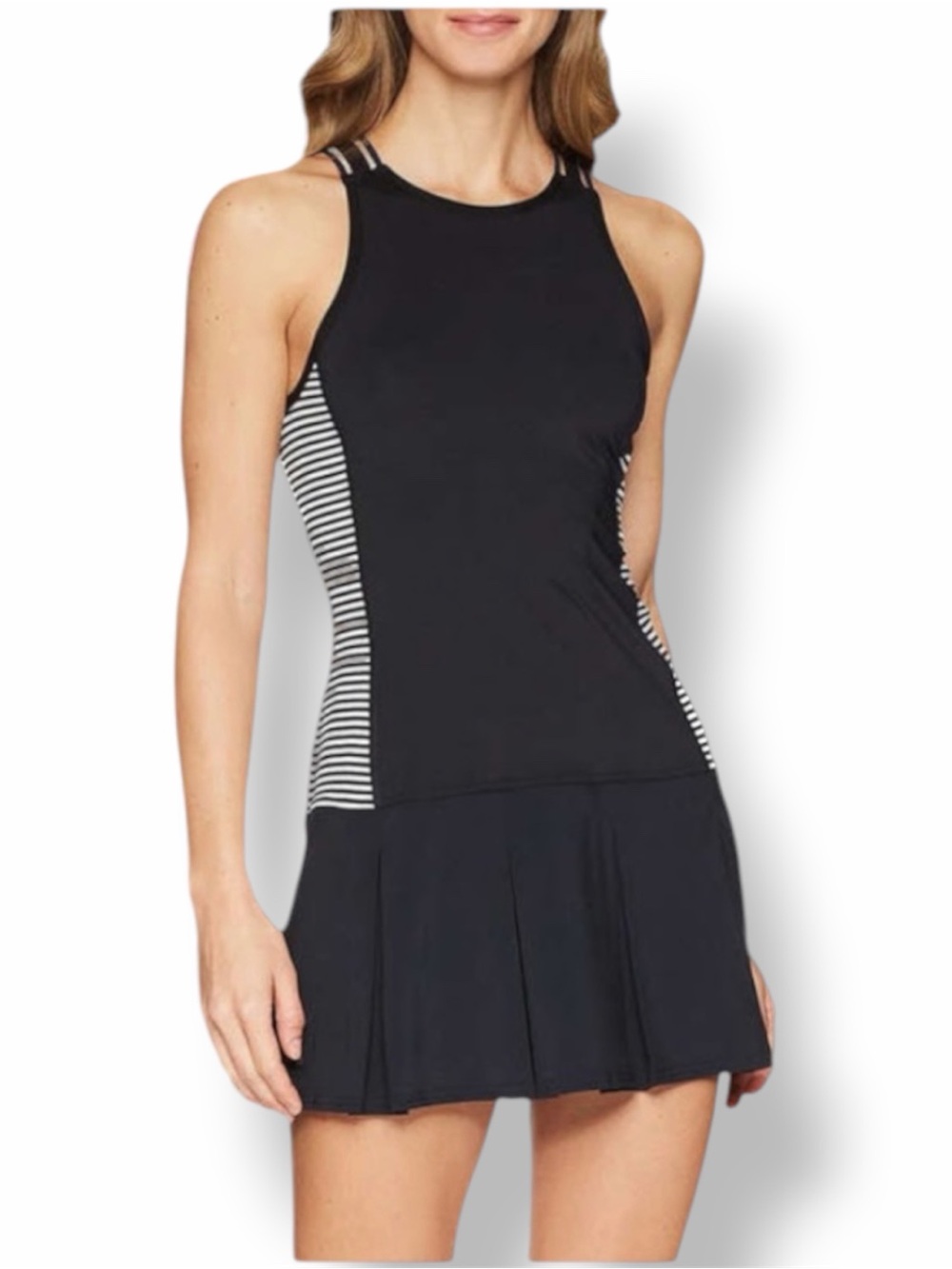 Lolë Woman Black Striped Panel Sport Dress